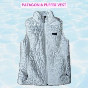 Patagonia White Quilted Down-Blend Puffer Vest